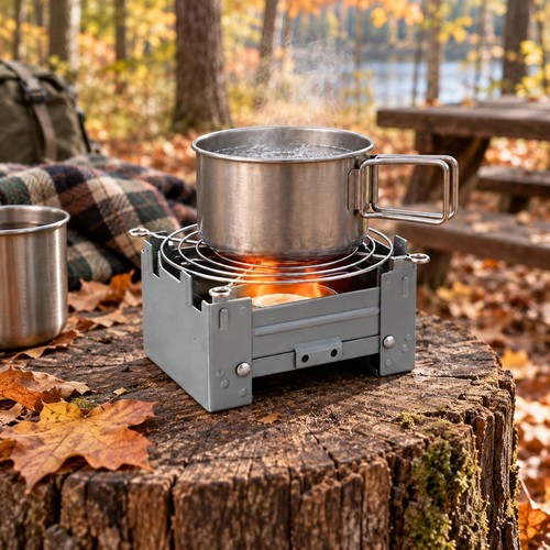 Foldable camping stove solid - camping,