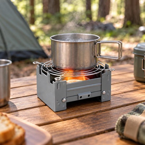 Solid fuel stove set outdoor - stove,